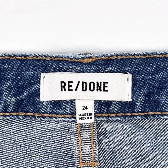 RE/DONE 90s High Rise Loose Jeans Women’s Size 24 Medium Destroyed 12 Distressed - Picture 8 of 11